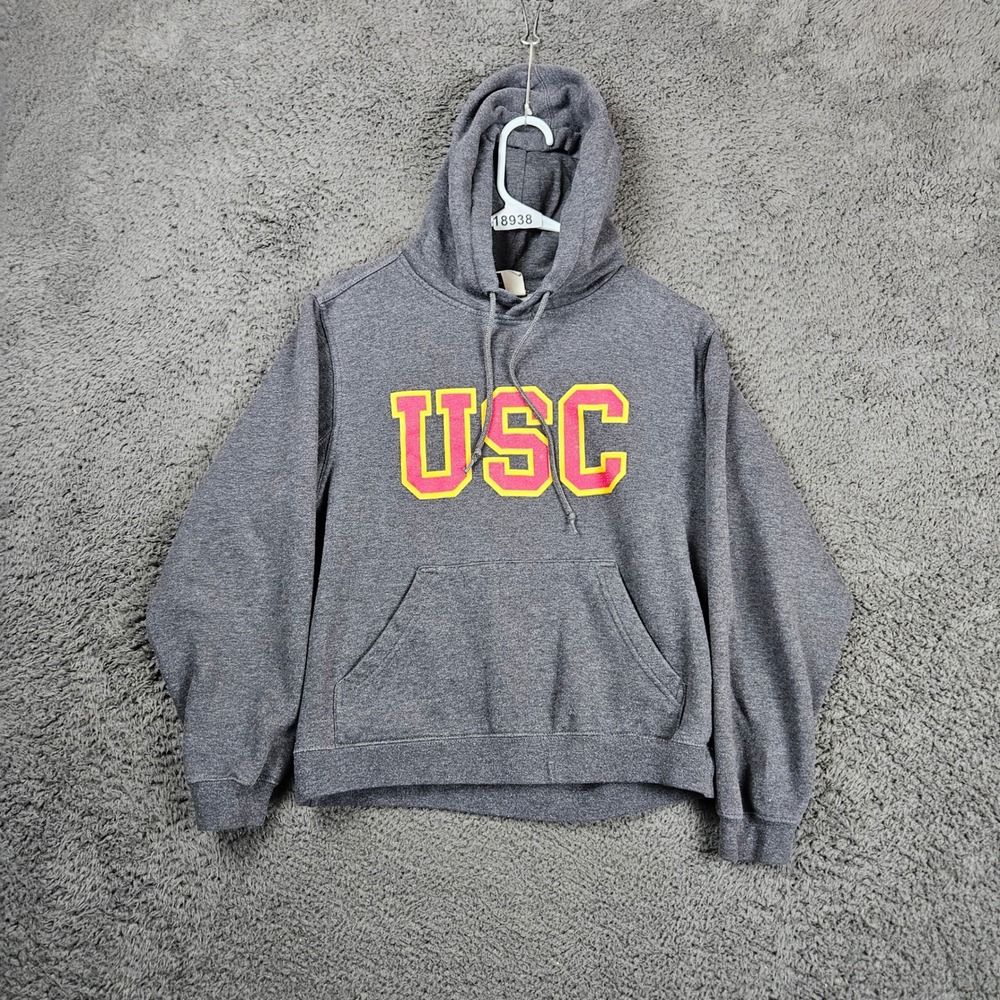 Heritage Sportswear USC Trojans Gray‎ Hoodie Pullover Sweatshirt Mens Size S